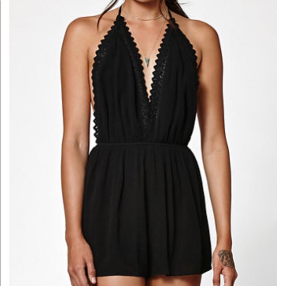 PacSun Pants - Kendall and Kylie Crochet Trim Halter Romper